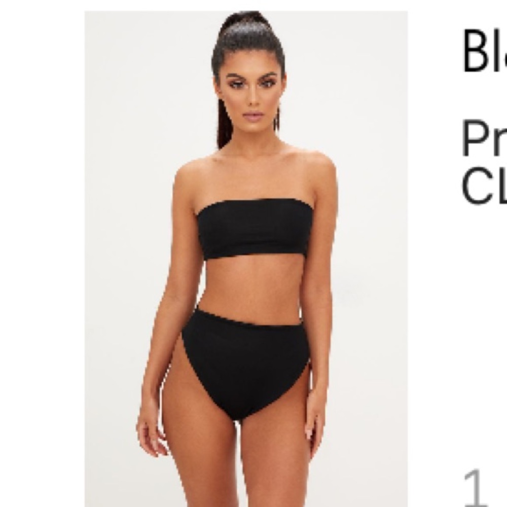High waisted, bandeau bikini set